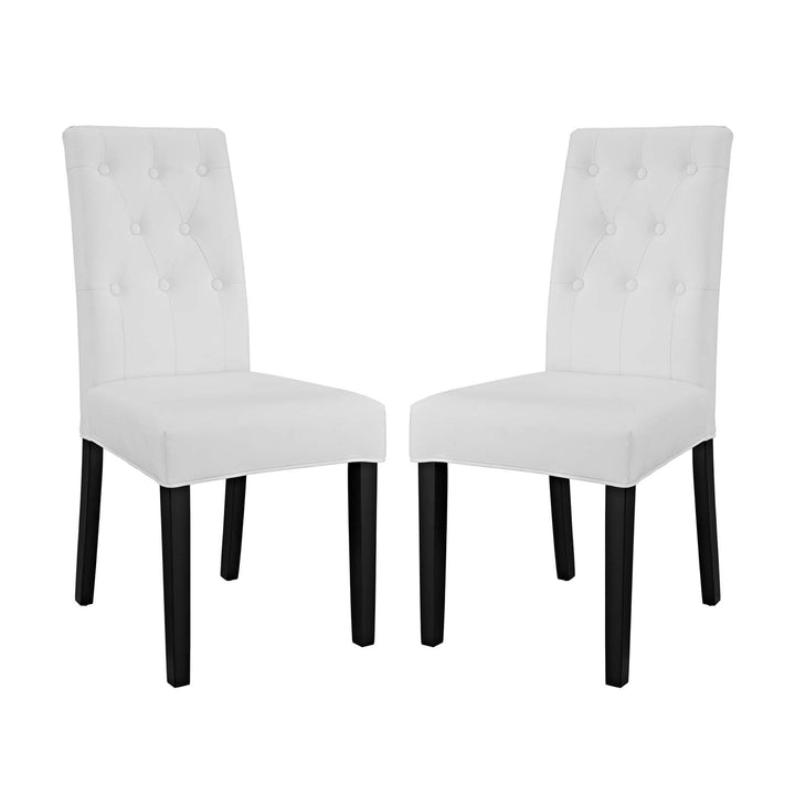 Console Vinyl Dining Chairs Set of 2