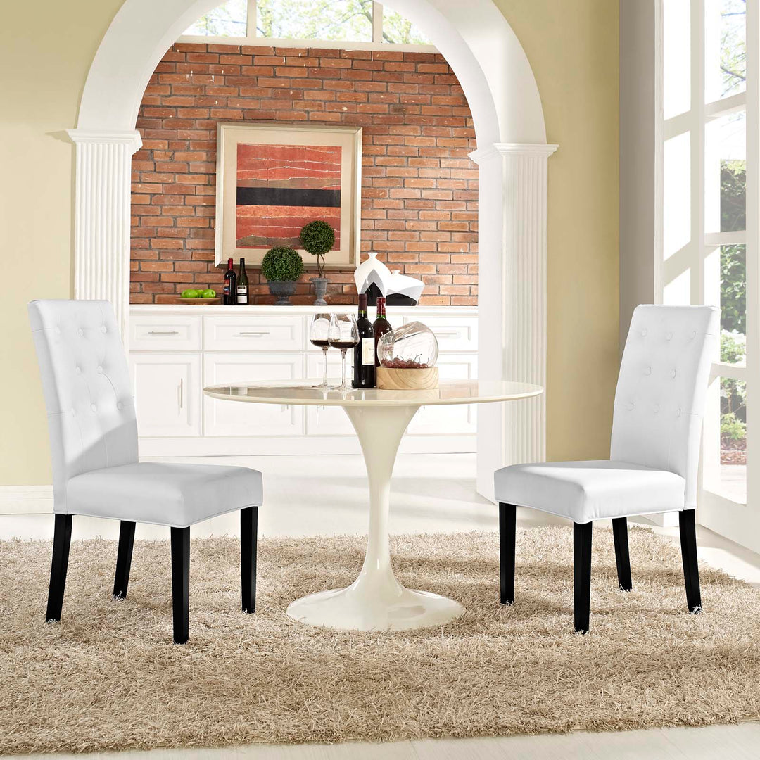 Console Vinyl Dining Chairs Set of 2