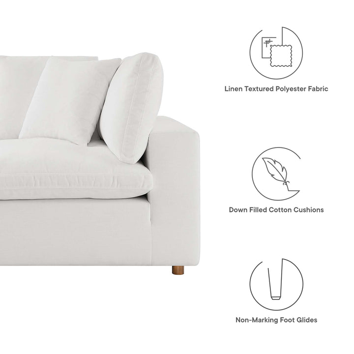 LuxeCloud Down-Filled Modular Sofa Set – 4 Piece, Pure White