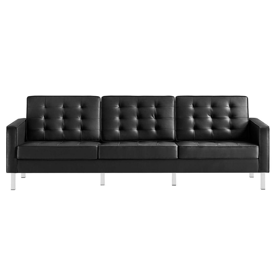 Luxe Lattice Vegan Leather Sofa