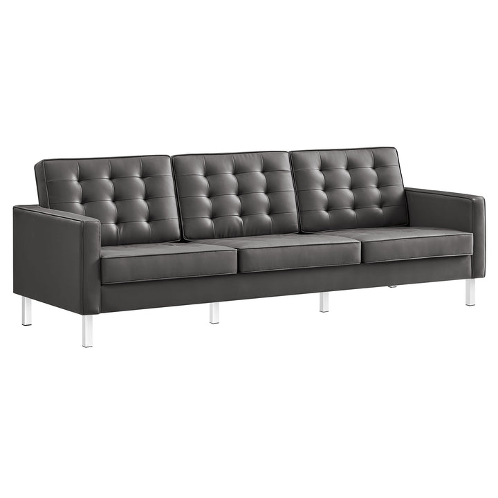 Lounge 2-Piece Tufted Vegan Leather Living Set