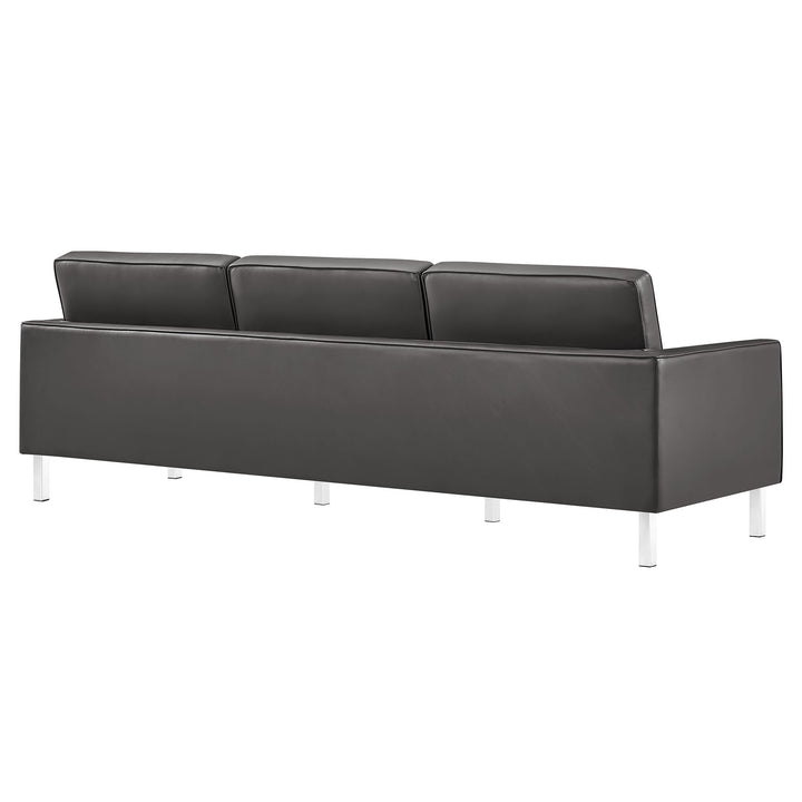 Luxe Lounge Leatherette Sofa and Ottoman Set