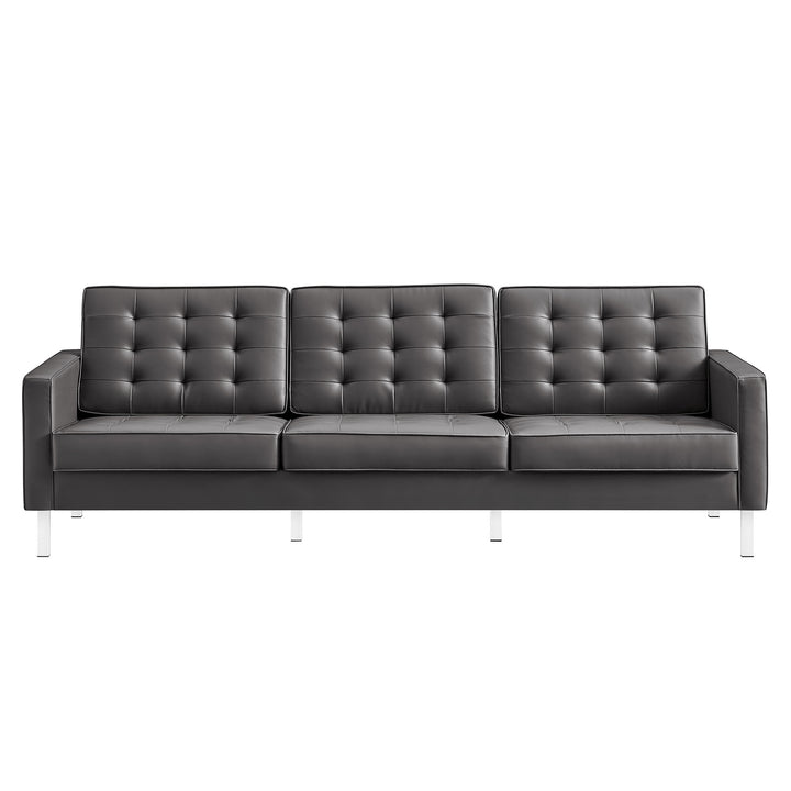 Luxe Lattice Vegan Leather Sofa