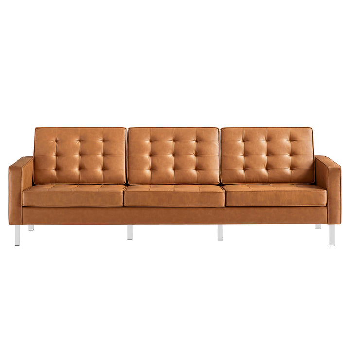 Luxe Lattice Vegan Leather Sofa