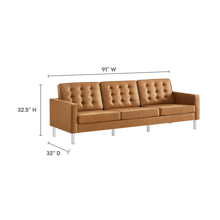 Luxe Lattice Vegan Leather Sofa