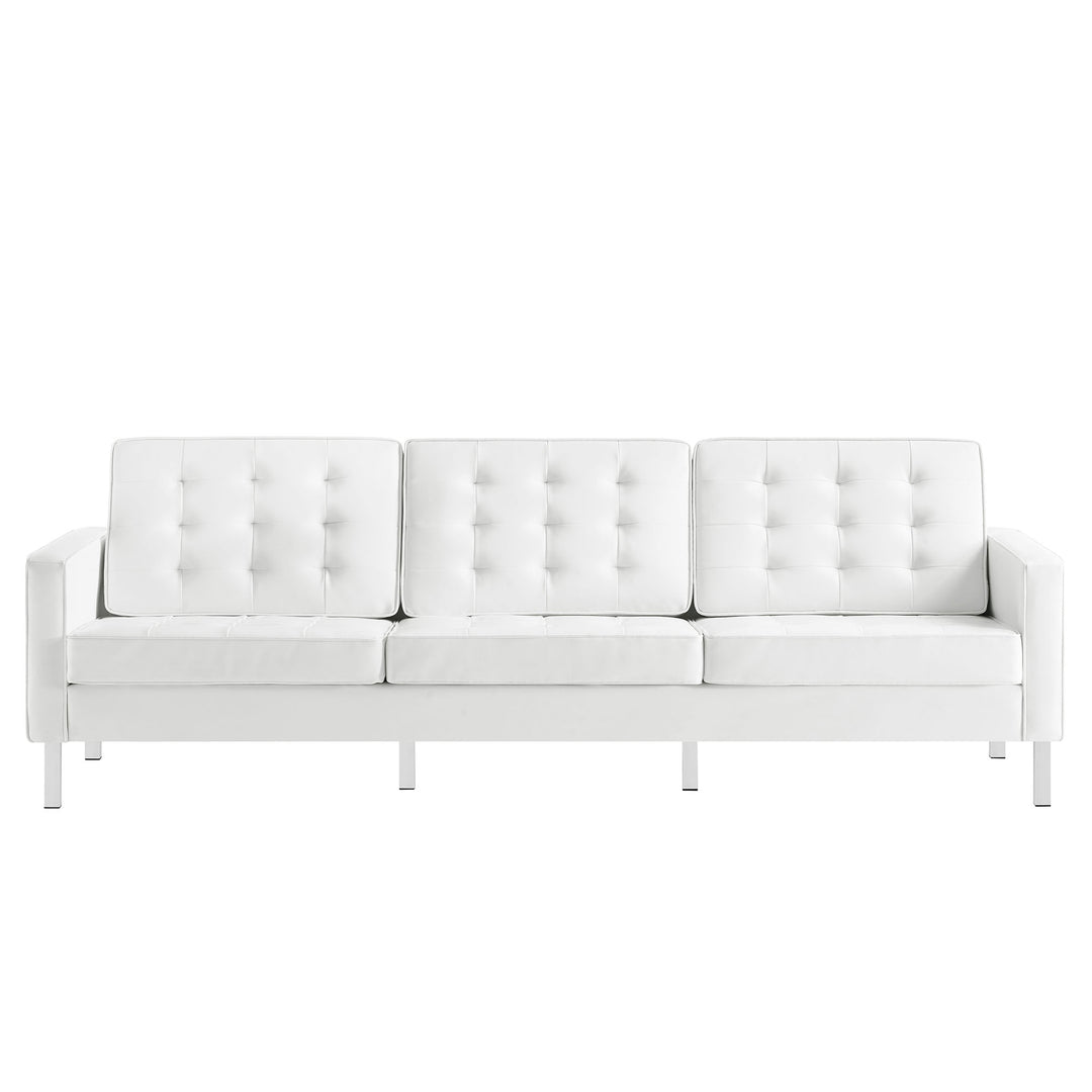 Luxe Lattice Vegan Leather Sofa