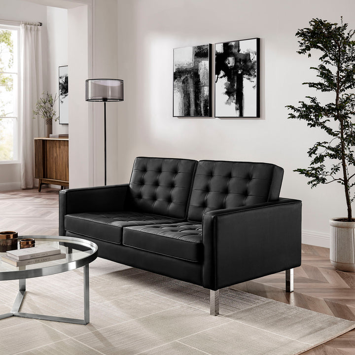 Luna Luxe Vegan Leather Loveseat