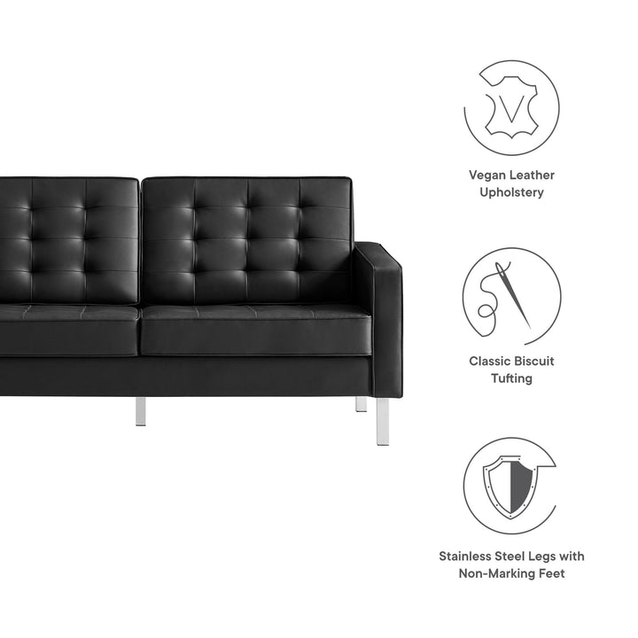 Luna Luxe Vegan Leather Loveseat