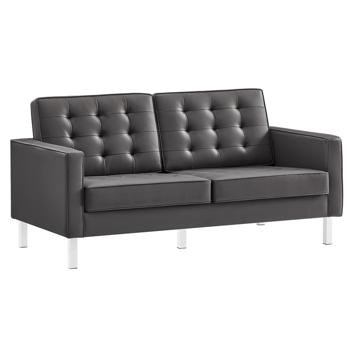 Lounge 2-Piece Tufted Vegan Leather Living Set