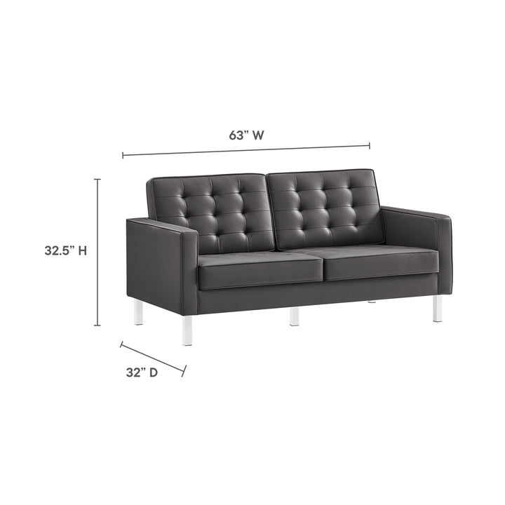 Lounge 2-Piece Tufted Vegan Leather Living Set