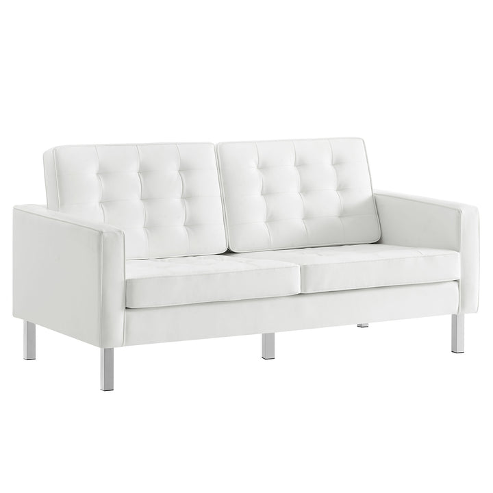 Lounge 2-Piece Tufted Vegan Leather Living Set