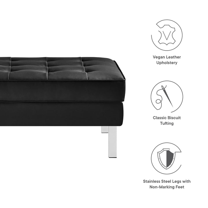 Luxe Leatherette Lounge Ottoman