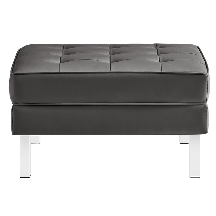 Luxe Lounge Leatherette Sofa and Ottoman Set