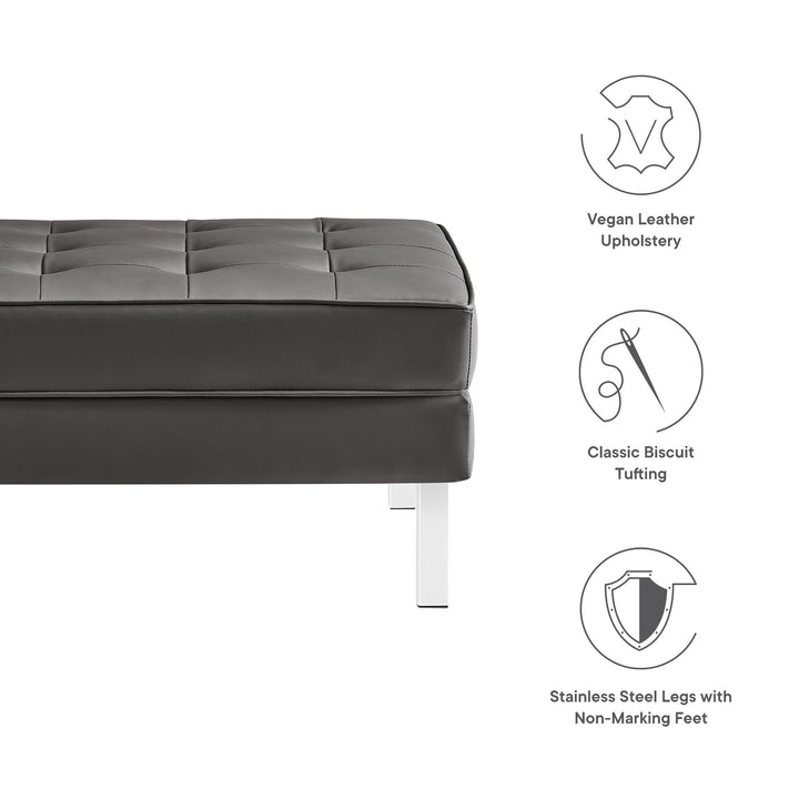 Luxe Leatherette Lounge Ottoman