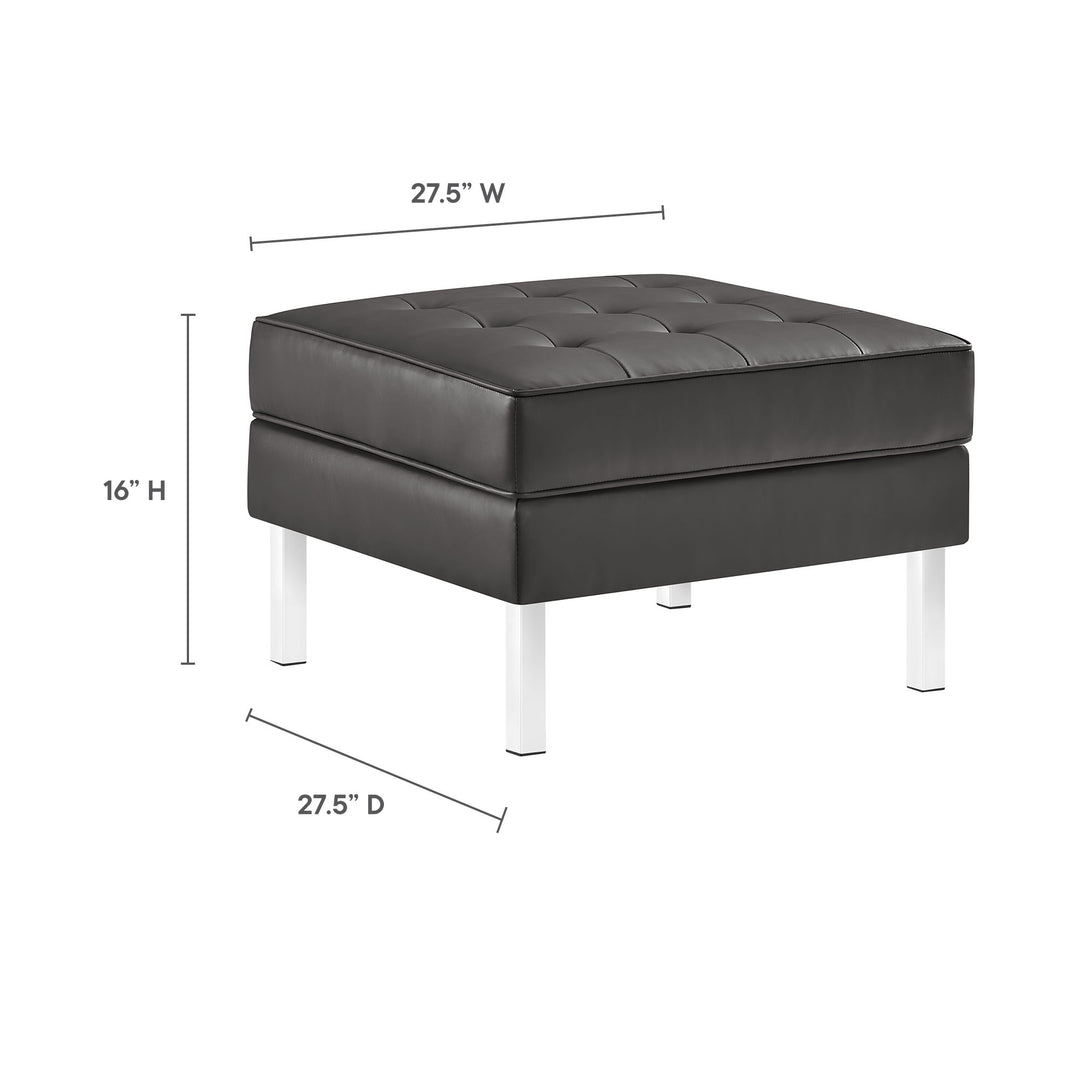 Luxe Lounge Leatherette Sofa and Ottoman Set