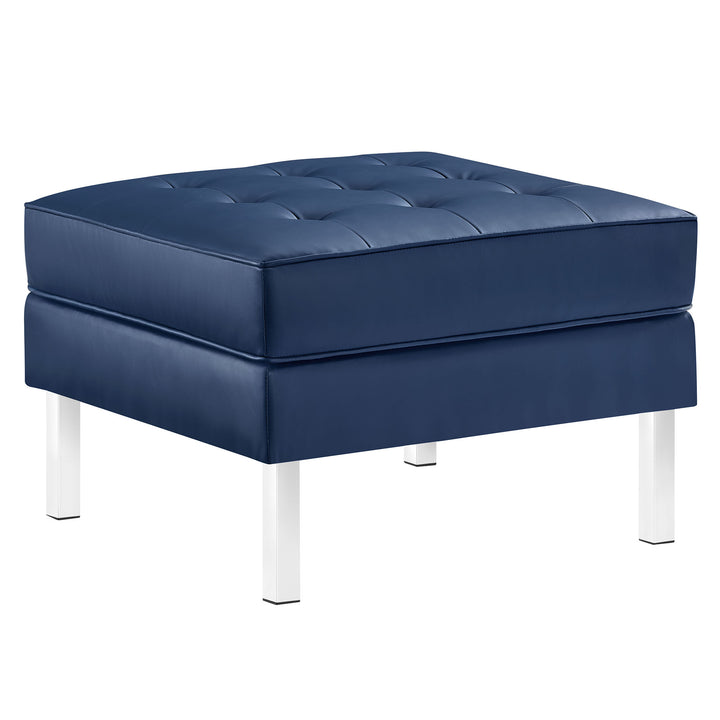 Luxe Leatherette Lounge Ottoman