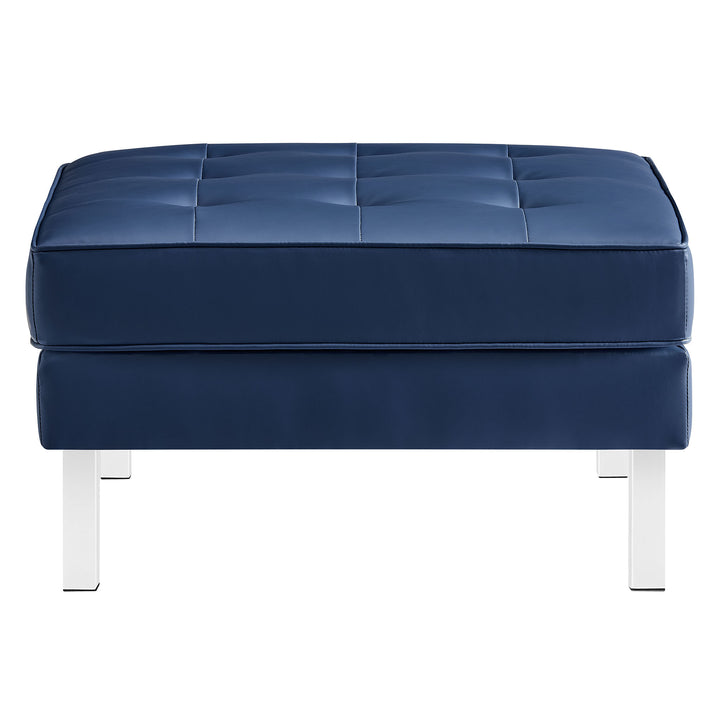 Luxe Leatherette Lounge Ottoman