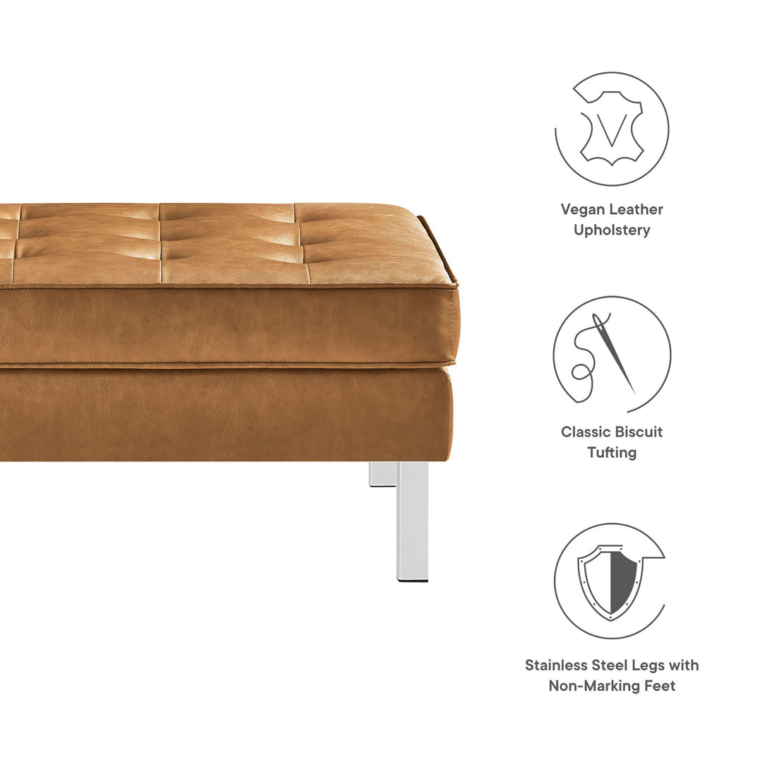 Luxe Leatherette Lounge Ottoman