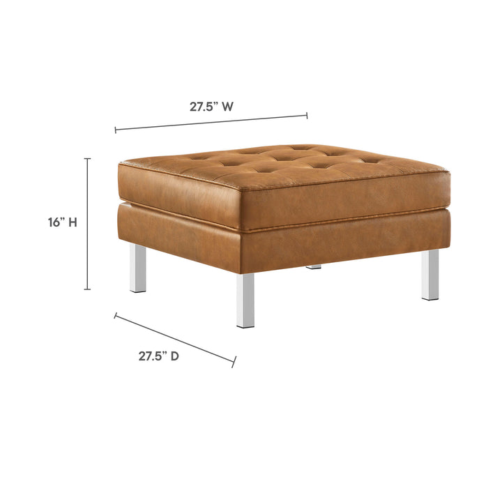 Luxe Leatherette Lounge Ottoman