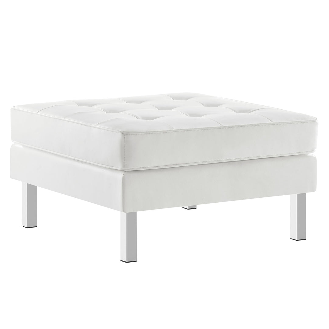 Luxe Leatherette Lounge Ottoman