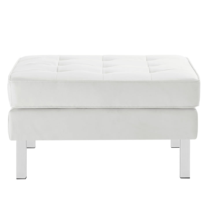 Luxe Leatherette Lounge Ottoman