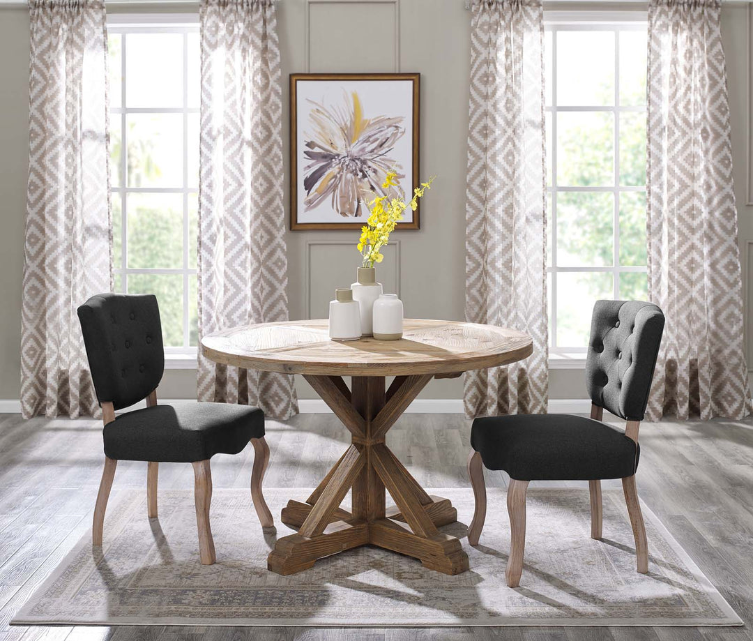 Stellar 47" Round Pine Wood Dining Table