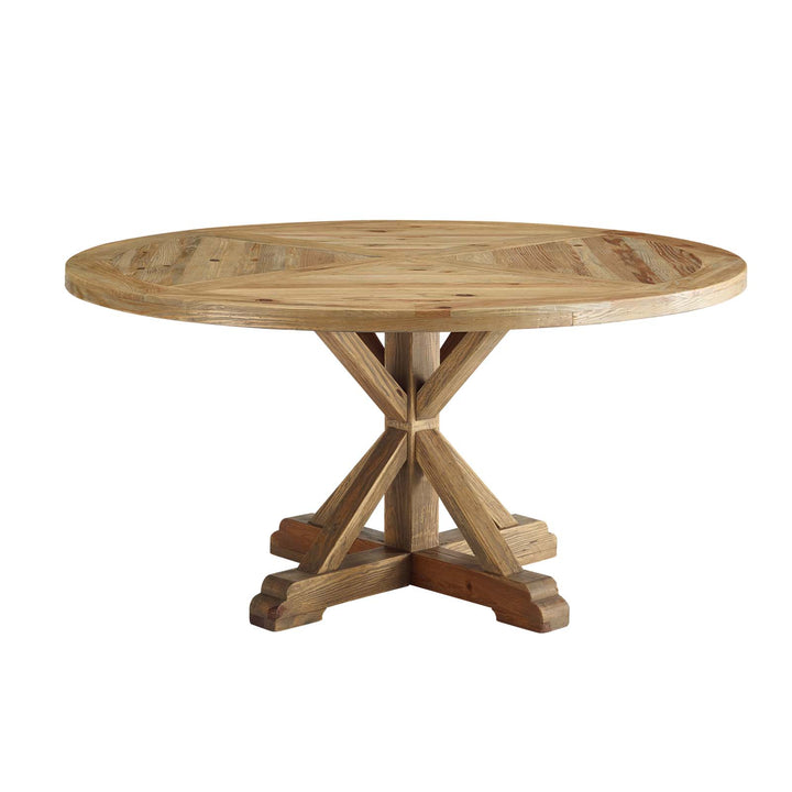 Summit 59" Round Pine Wood Dining Table