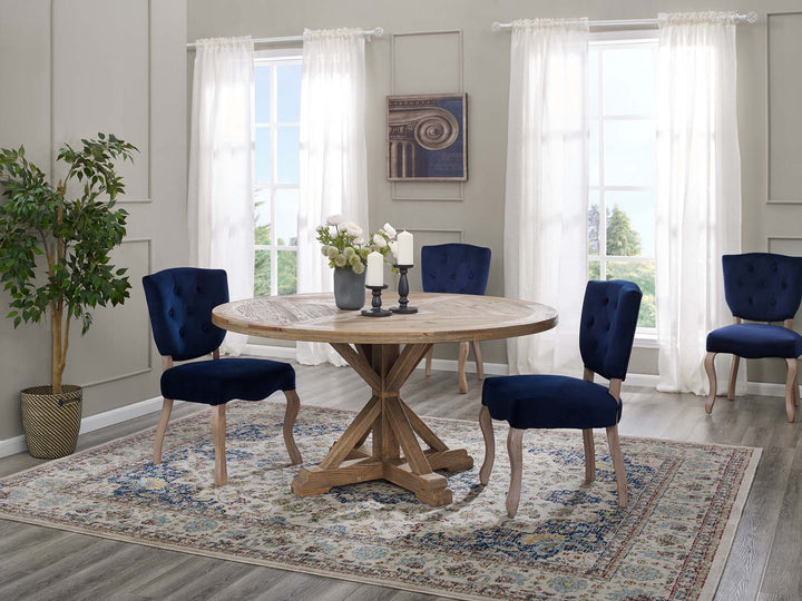 Summit 59" Round Pine Wood Dining Table