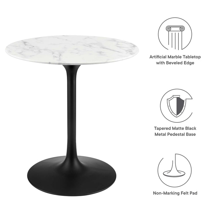 Luna 28" Round Faux Marble Dining Table