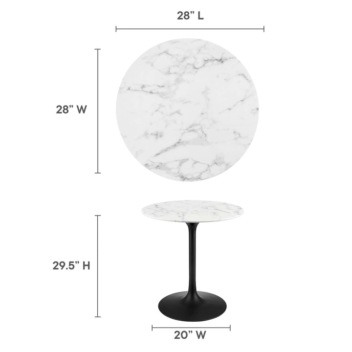 Luna 28" Round Faux Marble Dining Table