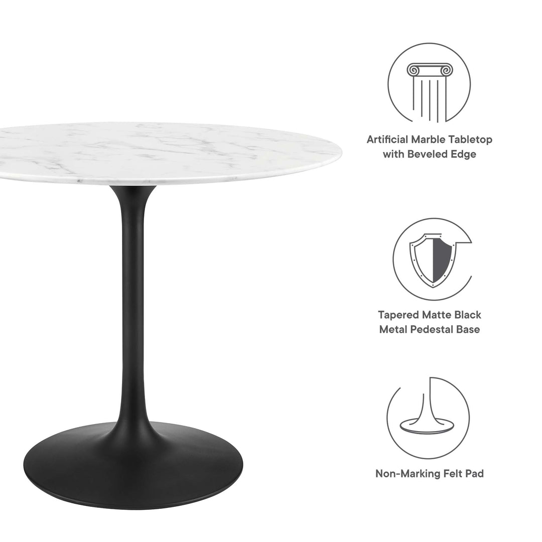 Luna 36" Round Replicate Marble Dining Table