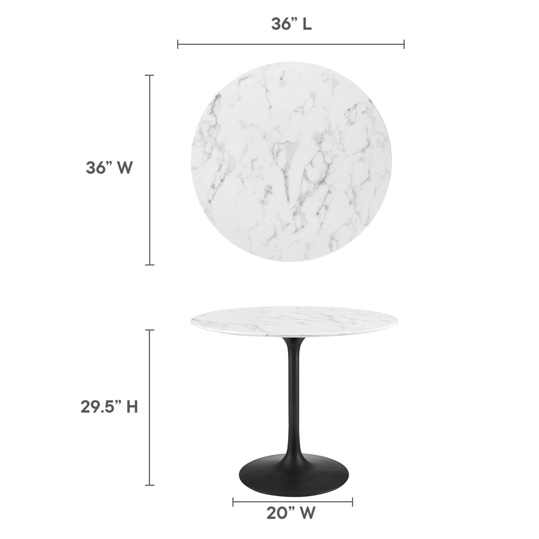 Luna 36" Round Replicate Marble Dining Table