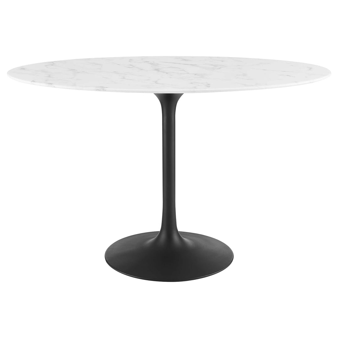 Lotta 48" Oval Ornamental Marble Dining Table