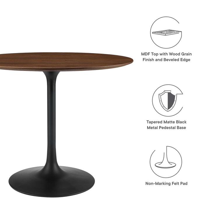 Luna 36" Round Wood Grain Dining Table