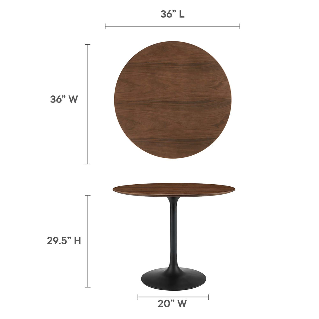 Luna 36" Round Wood Grain Dining Table