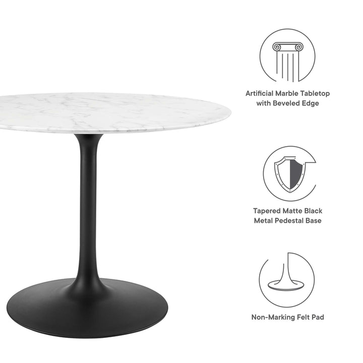 Leona 40" Round Faux Marble Dining Table