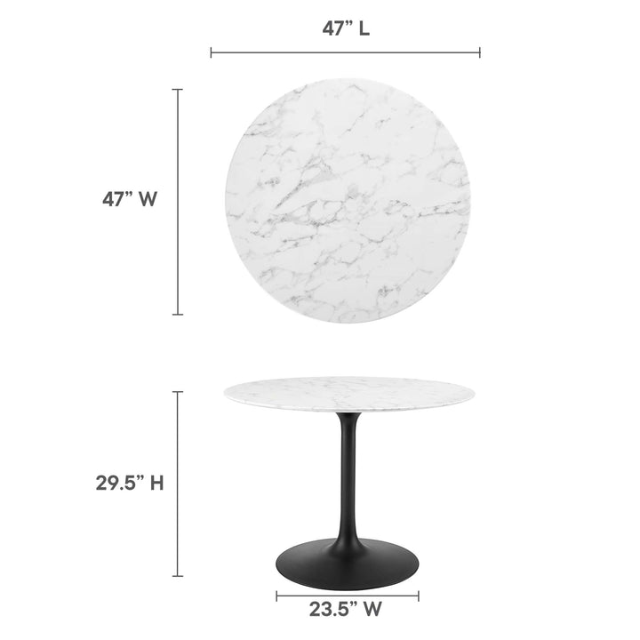 Leona 40" Round Faux Marble Dining Table