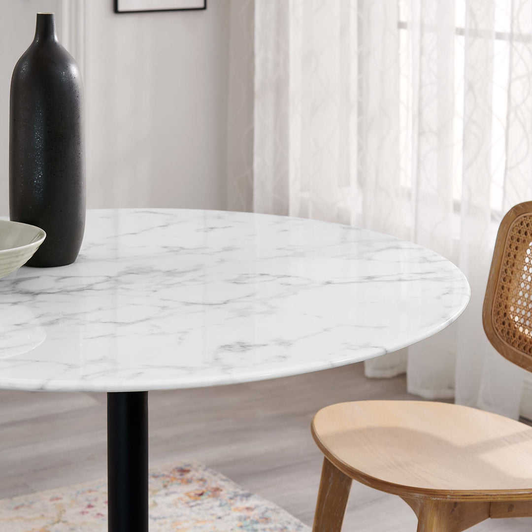 Leona 40" Round Faux Marble Dining Table