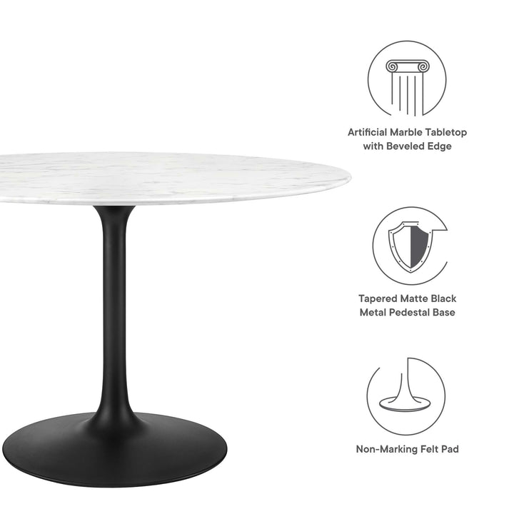 Luna 48" Round Faux Marble Dining Table