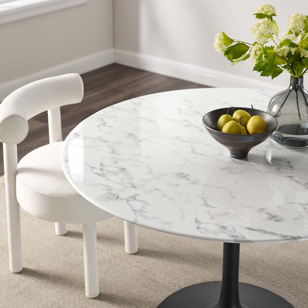 Luna 48" Round Faux Marble Dining Table