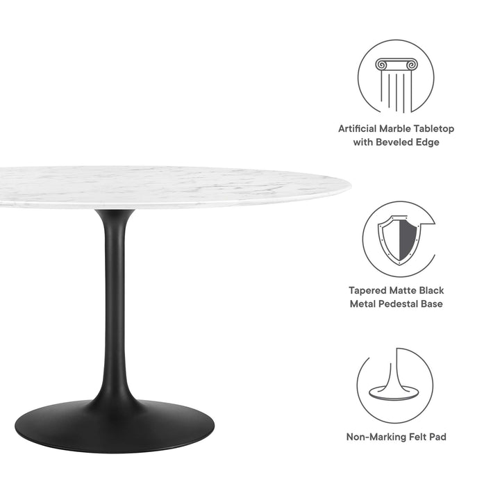 Luca 54" Round Replica Marble Dining Table