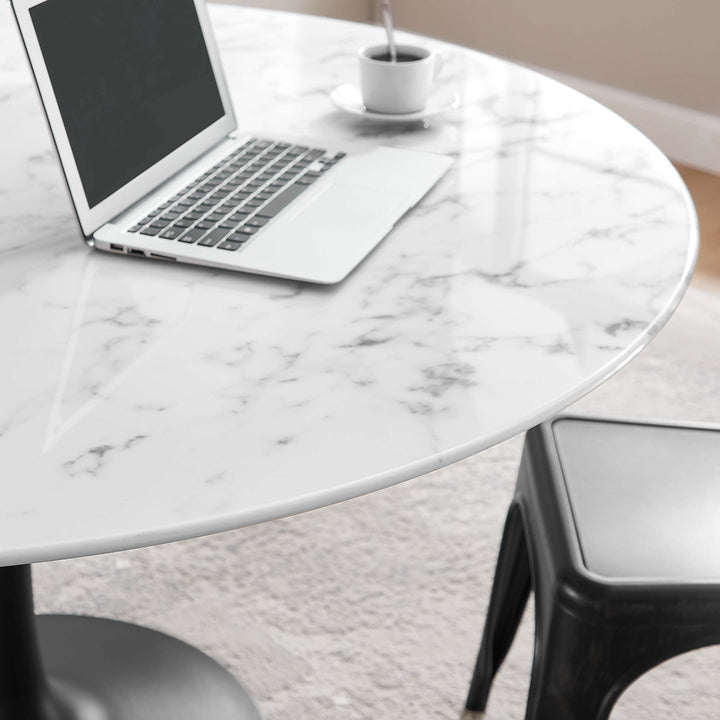 Luca 54" Round Replica Marble Dining Table