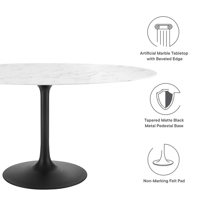 Luna 60" Oval Onyx Dining Table