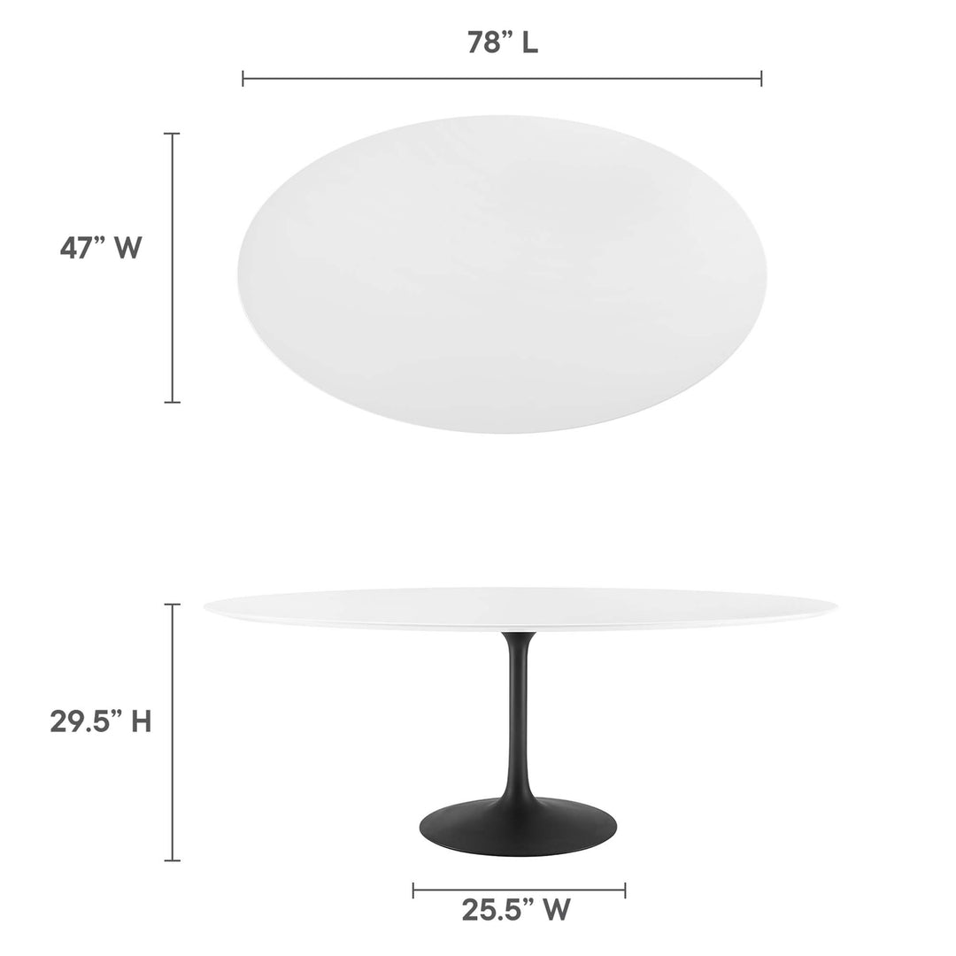 Luna 78" Oval Wood Dining Table