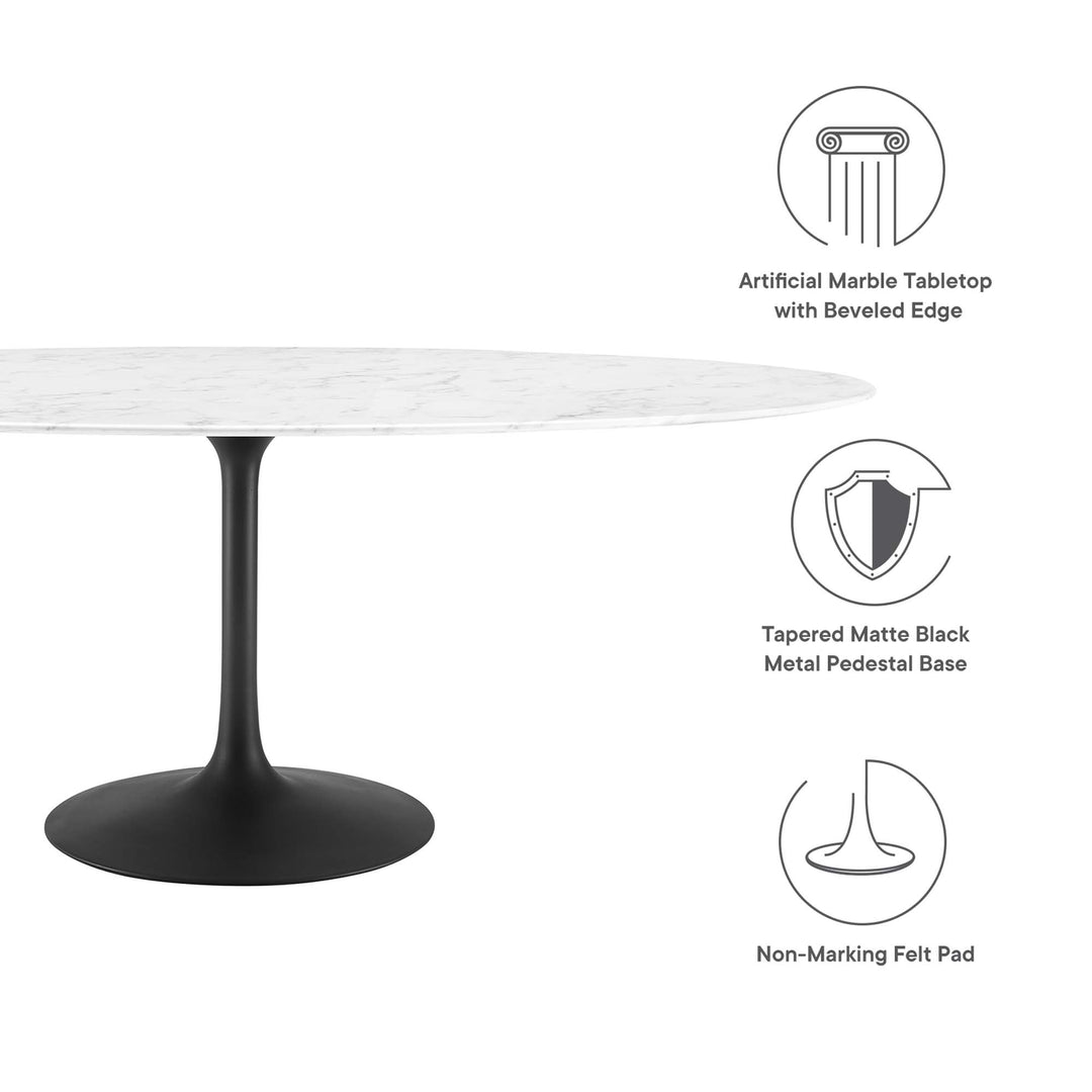 Luna 78" Oval Onyx Dining Table