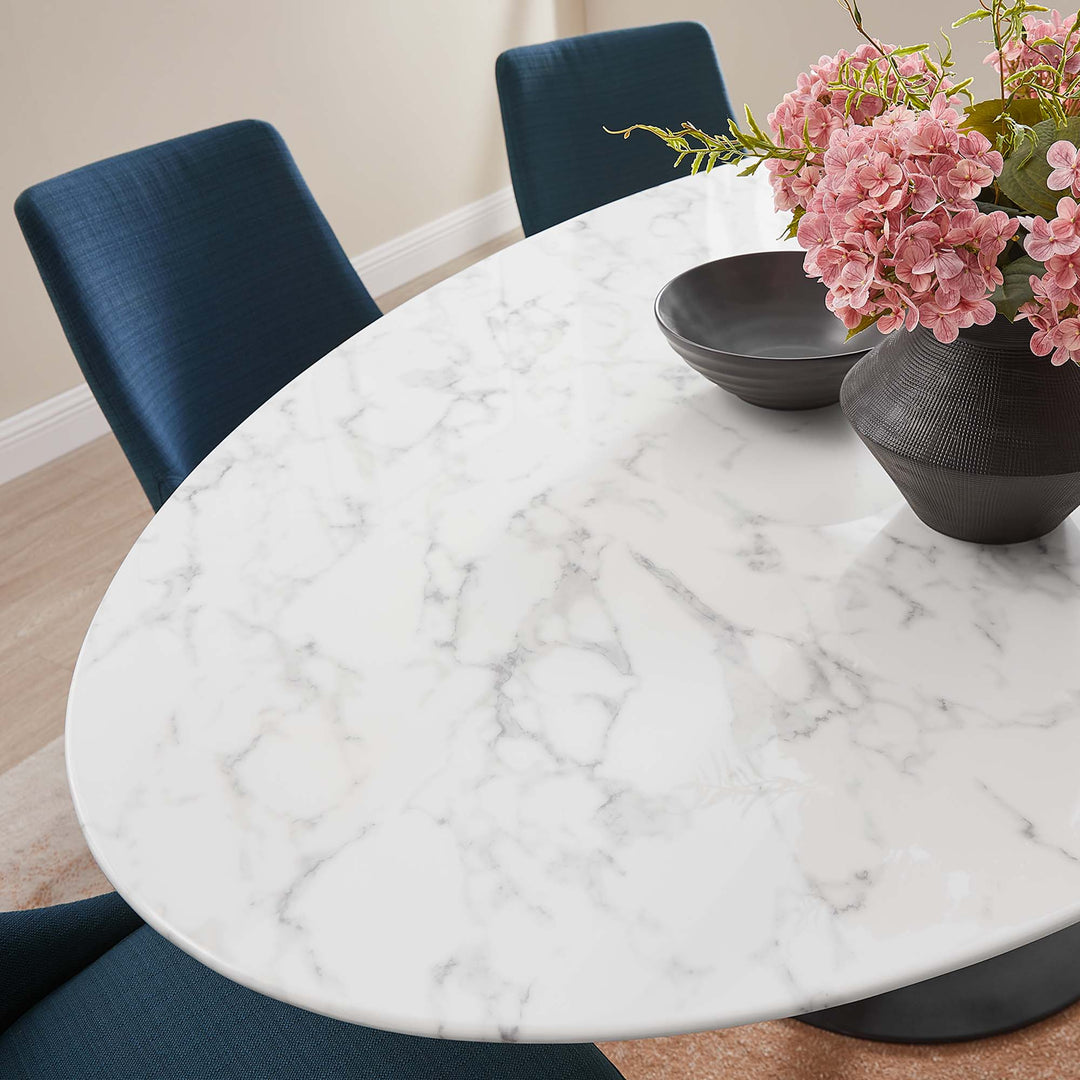 Luna 78" Oval Onyx Dining Table