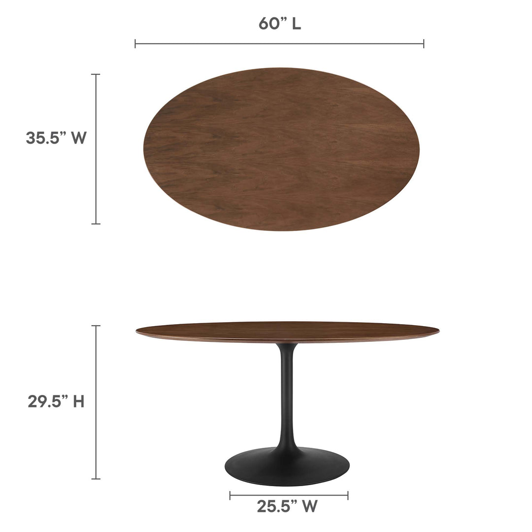 Lynwood 60" Oval Walnut Wood Grain Dining Table