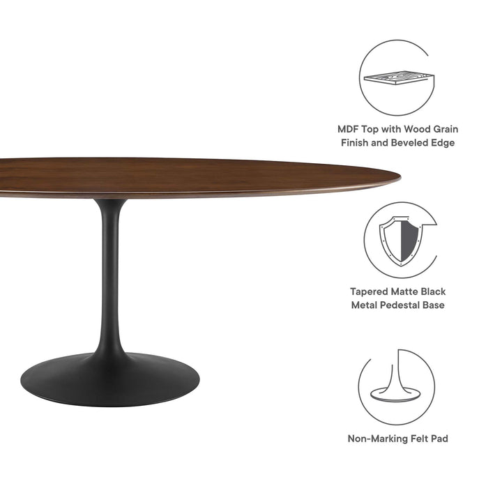 Liana 78" Oval Walnut Wood Grain Dining Table