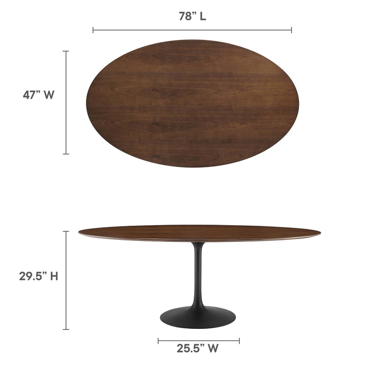 Liana 78" Oval Walnut Wood Grain Dining Table