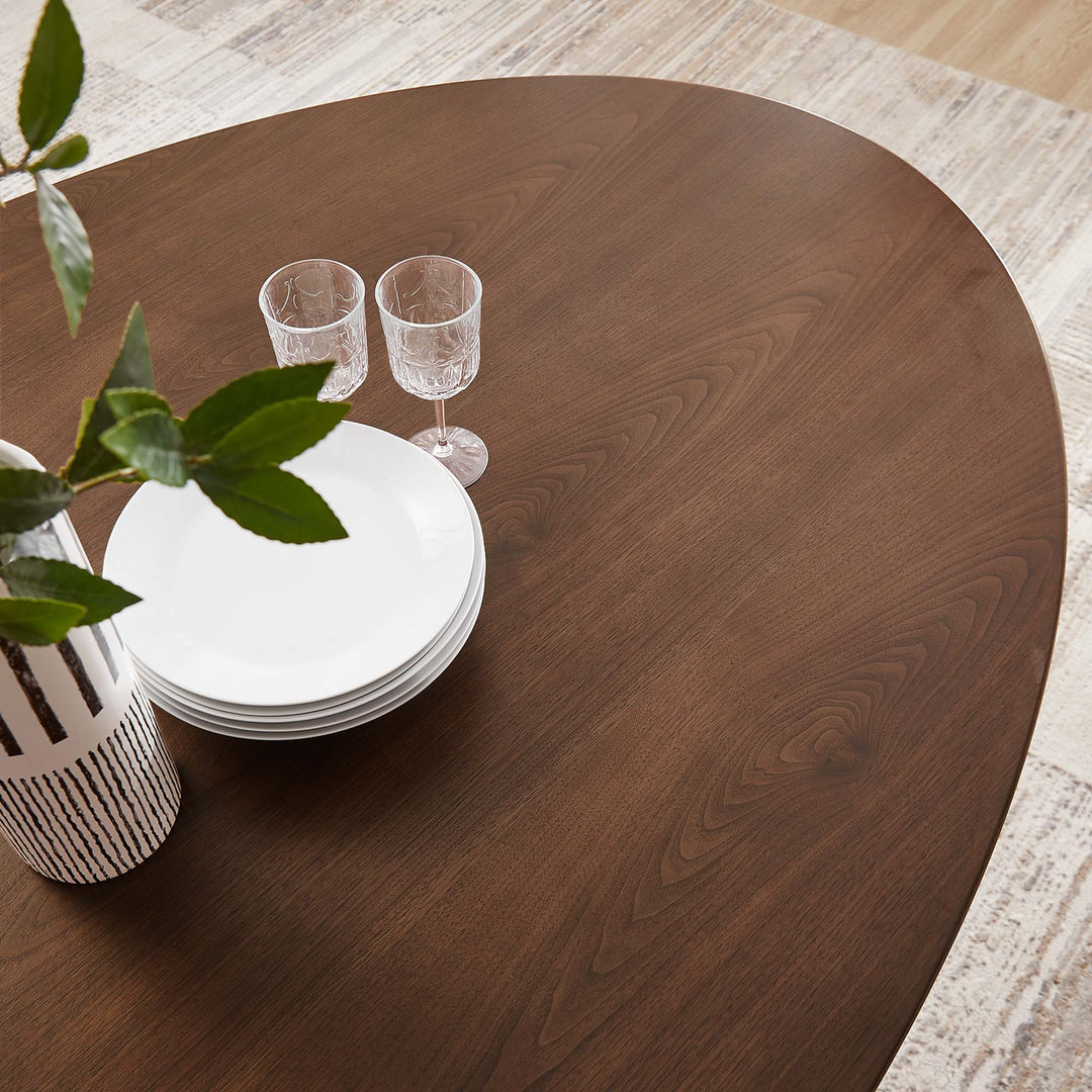 Liana 78" Oval Walnut Wood Grain Dining Table